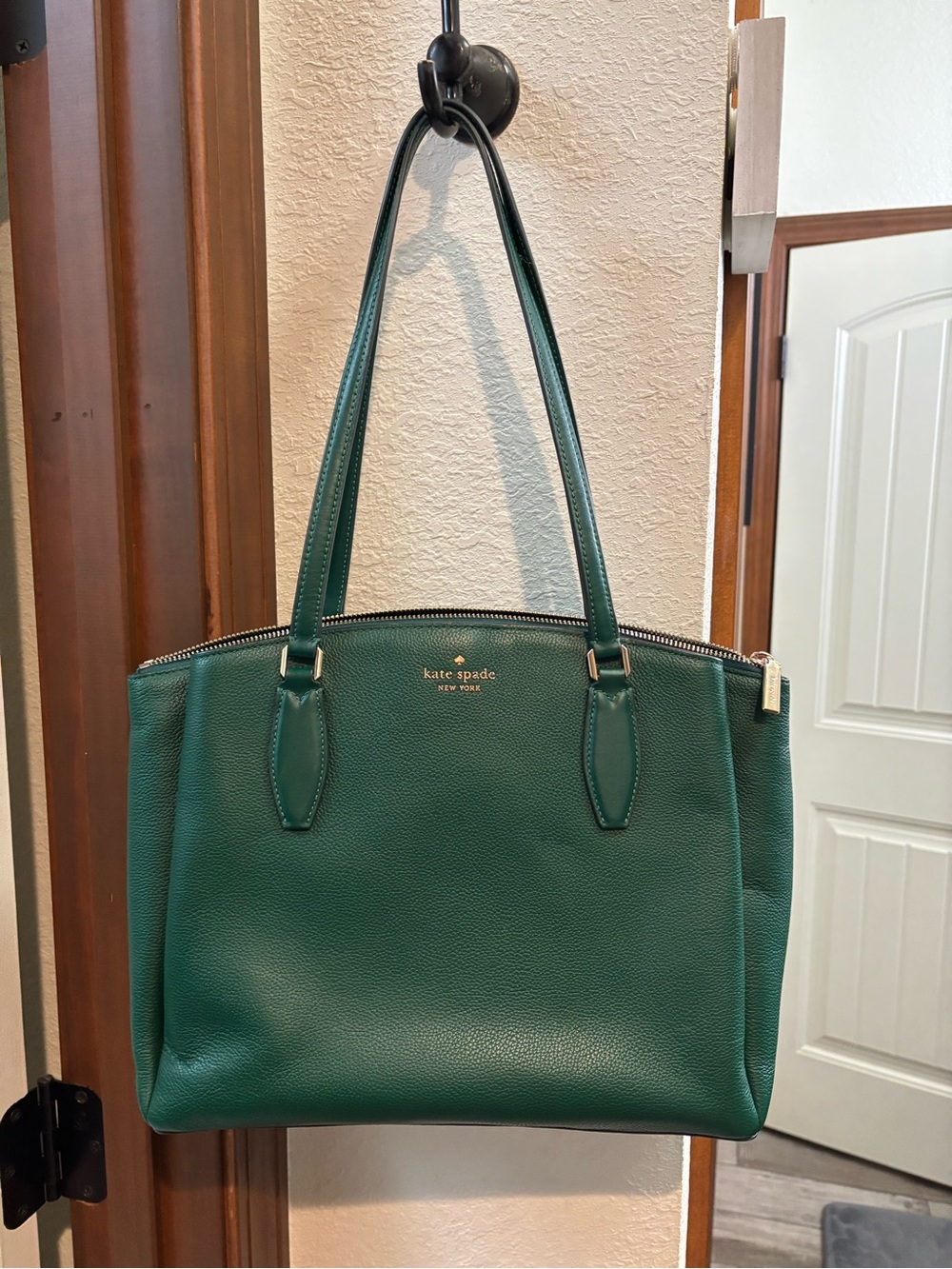 kate spade Deep Green Pebbled Leather Tote